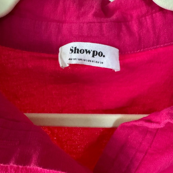 Showpo Hot Pink Collared Crop Cargo Shirt Cotton Barbiecore - US 6 - Picture 5 of 8